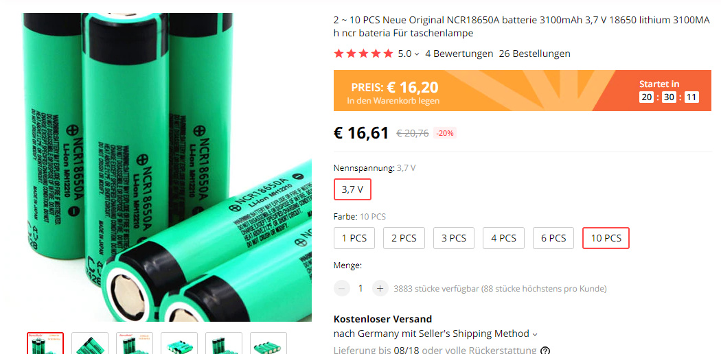 China Niedriger Preis Zwei Spannung 18650 Lithium Batterie Shield